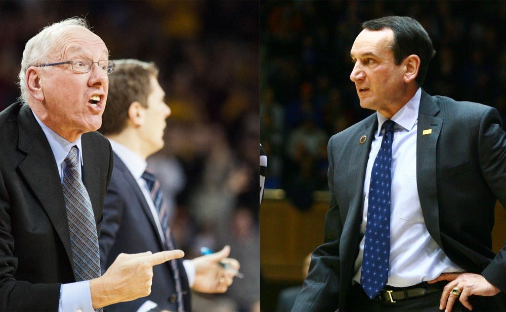 Saturday's Duke-Syracuse matchups will feature the two winningest coaches in the history of men's Division I basketball.