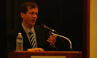 Isaac Herzog, Israeli minister of welfare and social services, speaks about his country’s political and economic relationships with the international community during the Rudnick Endowed Lecture Wednesday evening.