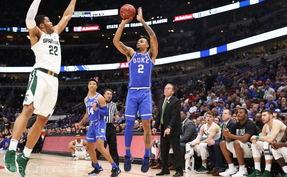 <p>Gary Trent Jr. is still searching for consistency in his perimeter shooting after making 1-of-7 attempts from beyond the arc Tuesday, though the one he made put Duke ahead for good.</p>