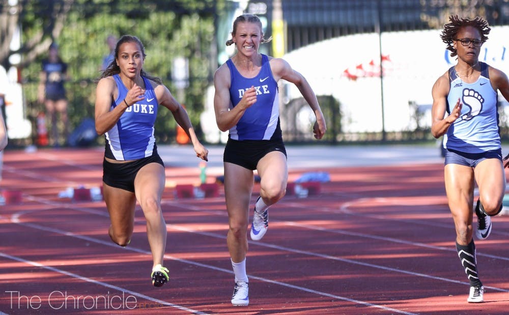 <p>Maddy Price and Sydnei Murphy have etched their names into Duke’s record books in the 200 meters and the long jump, respectively.</p>