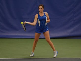 Senior Ester Goldfeld dominated in her time on the court Sunday, clinching the match for the Blue Devils with a two-set win in singles play.