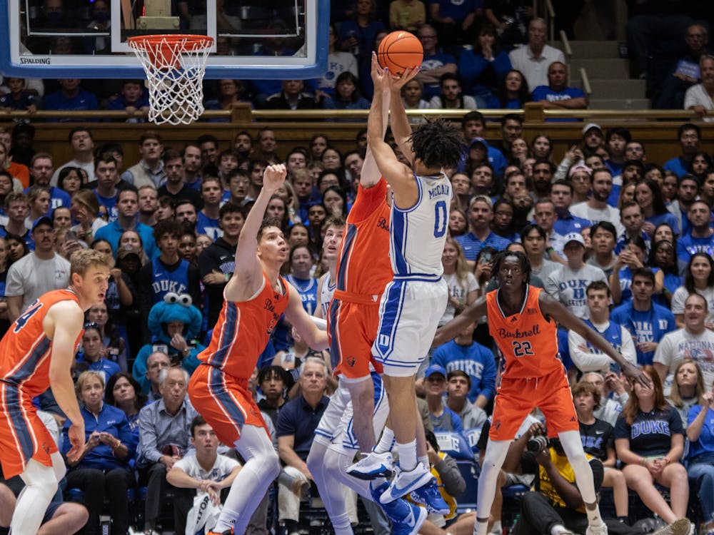 <p>After being held scoreless against Michigan State, freshman guard Jared McCain made 5-of-7 3-pointers en route to a 17-point performance against Bucknell.&nbsp;</p>
