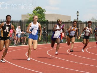 The Blue Devil women set a meet record in the 4-x-400-meter relay as part of a busy weekend.&nbsp;