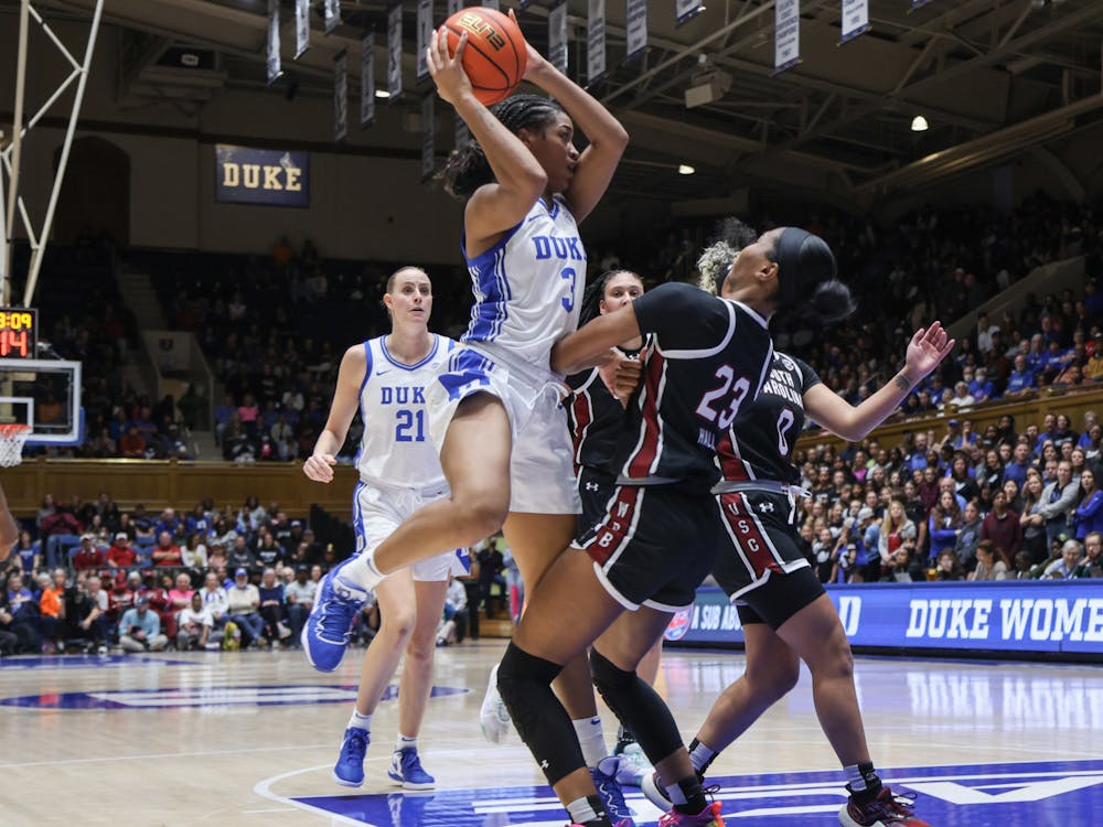 Ashlon Jackson fights for a layup in the first half of Duke's clash with South Carolina.