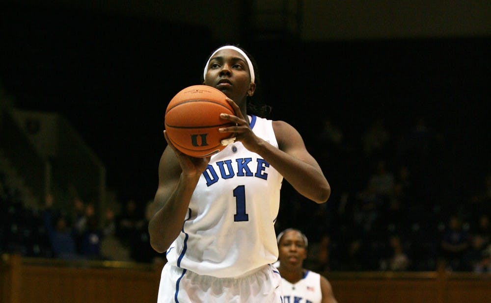 Junior center Elizabeth Williams sunk a free throw with 1.7 seconds remaining to give Duke a 76-75 road win against Miami and keep the Blue Devils undefeated in ACC play.