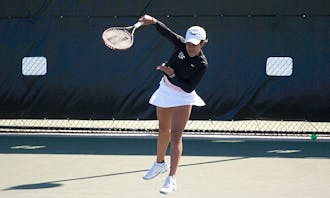 Junior Ellah Nze won a second straight match against a marquee opponent by defeating N.C. State’s Sandhya Nagaraj Thursday.