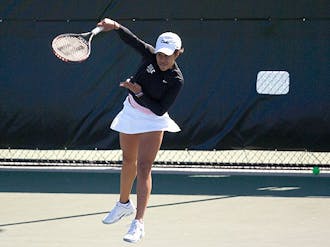 Junior Ellah Nze won a second straight match against a marquee opponent by defeating N.C. State’s Sandhya Nagaraj Thursday.