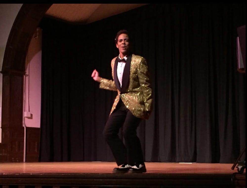 <p>Drag king Spray J. earned his Ph.D. in psychology from Duke last year and performed at an event detailing the history of drag Monday night. </p>