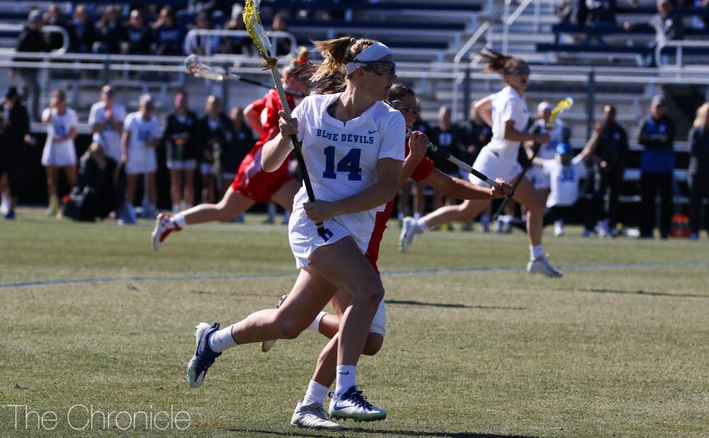 Olivia Jenner broke the Blue Devils' all-time record for draw controls Sunday.