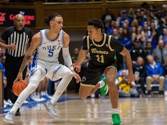 Sophomore Tyrese Proctor made five threes in Duke's victory against UNC Pembroke Wednesday night.