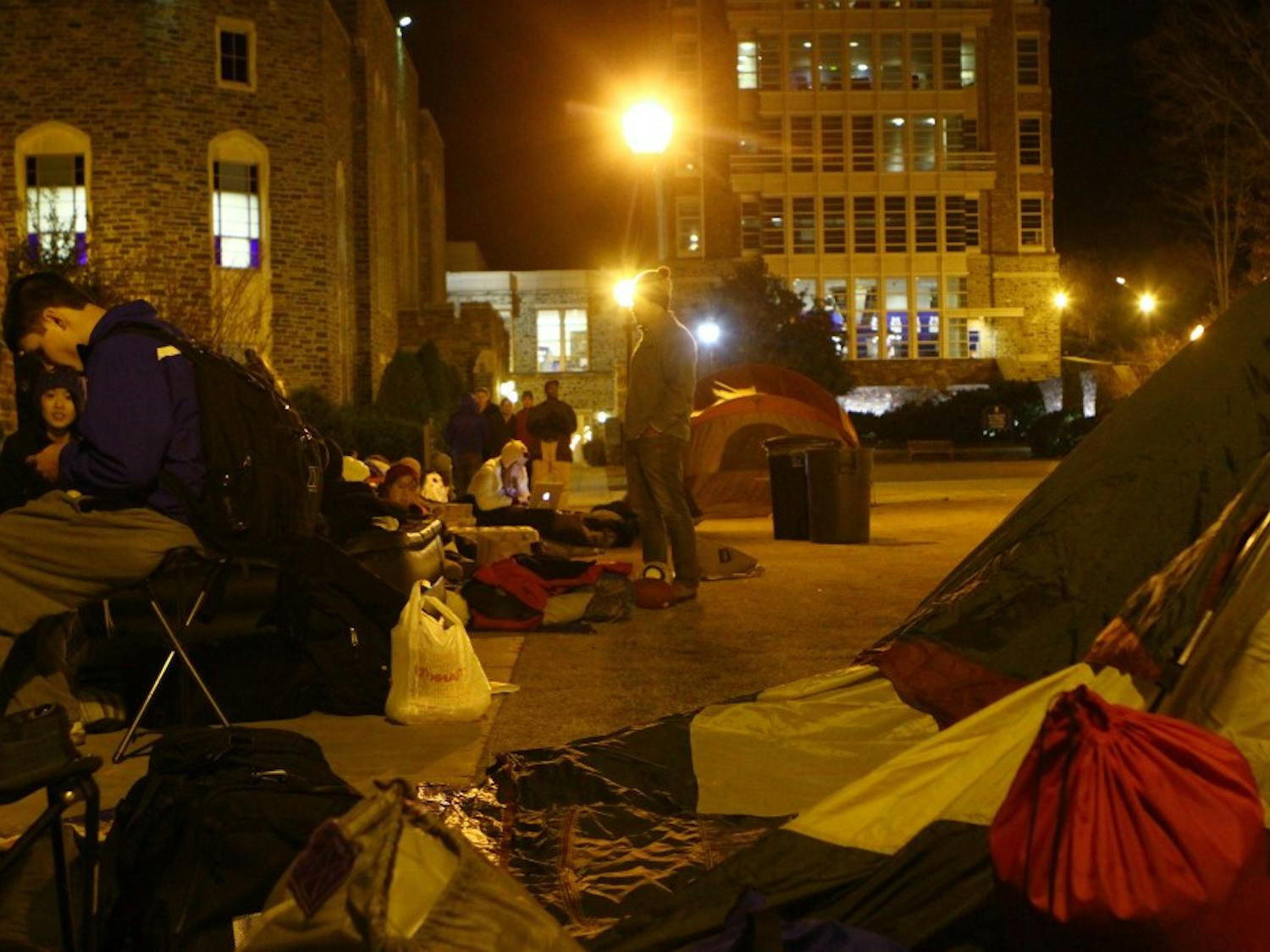 The Cameron Crazies were allowed to use tents as they waited out for the Ohio State game.