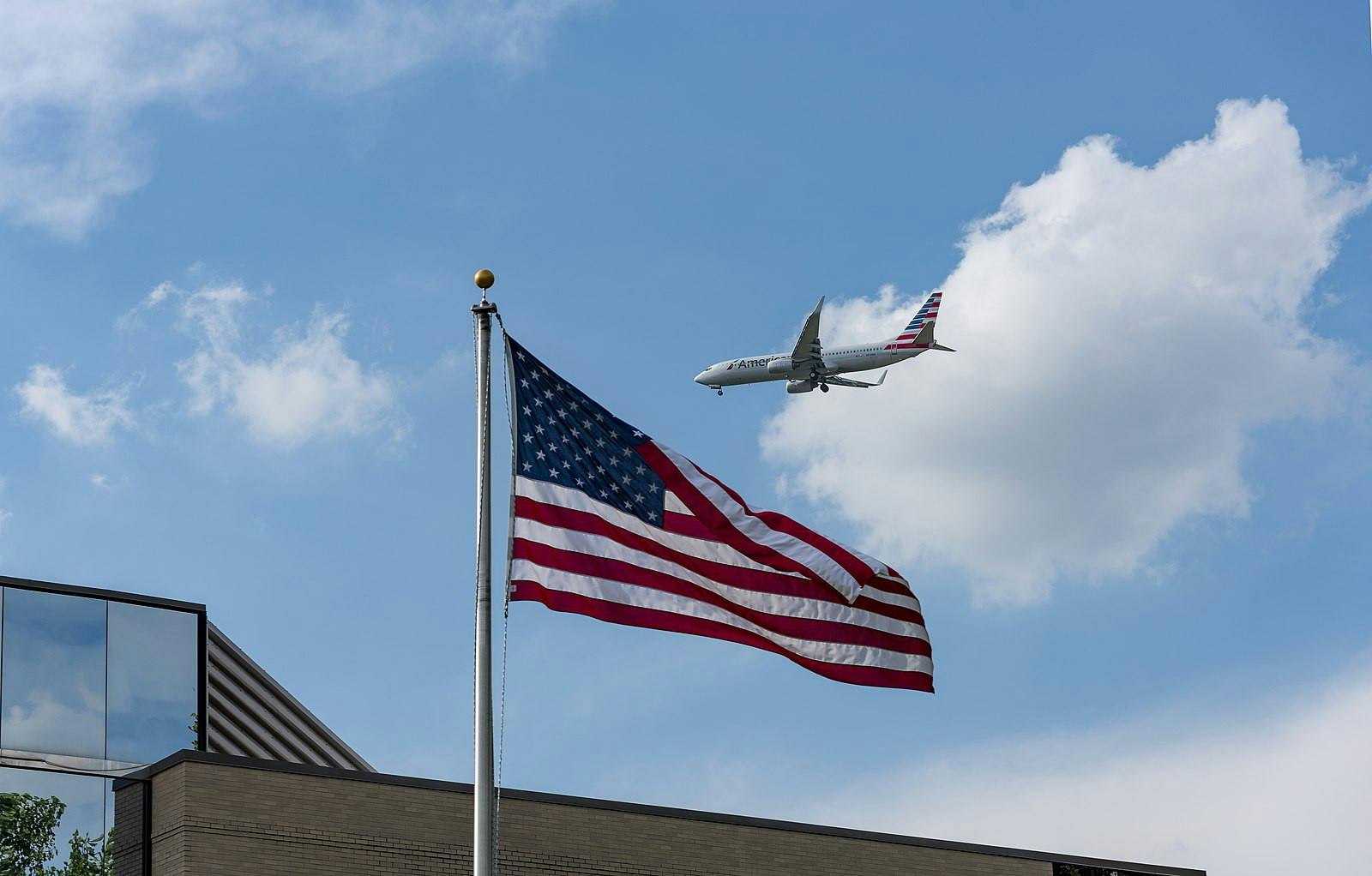 American Flag, plane
