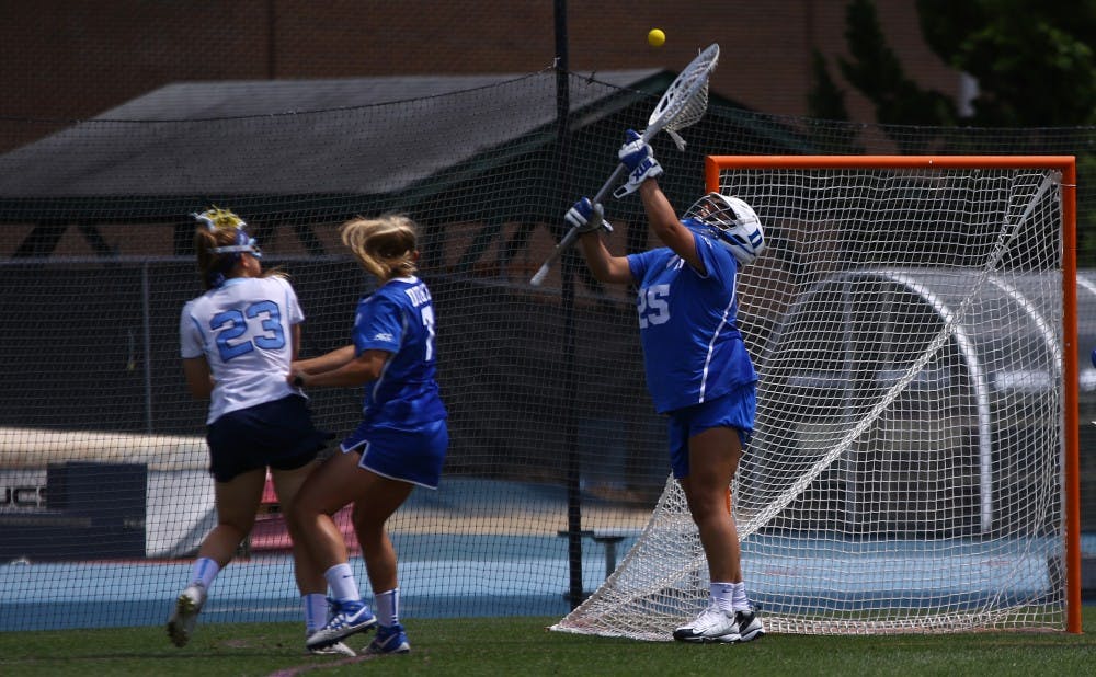 <p>Goalkeeper Kelsey Duryea ranks third in the nation with a&nbsp;53.4 save percentage and hopes to lead Duke back to the Final Four.</p>