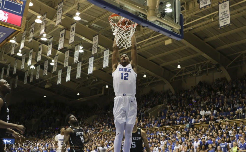 <p>The Blue Devils had a plethora of dunks against the Hatters Saturday.</p>
