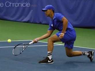 Vincent Lin and the Blue Devils lost the doubles point but managed to bounce back and win all six singles matches.&nbsp;