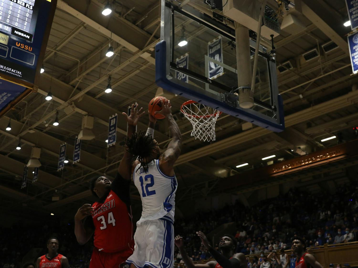 Theo John's offensive rebounding has played a big role for Duke thus far.