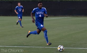 Senior defender Kevon Black scored Duke's first goal of the night shortly after he was elbowed in the face on a corner kick.