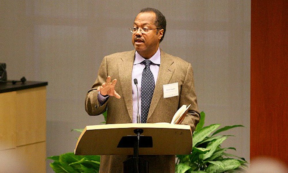 New York Times Editorial Board member Brent Staples speaks about the legacy of John Hope Franklin during the three-day conference honoring the late James B. Duke professor emeritus of history Thursday.
