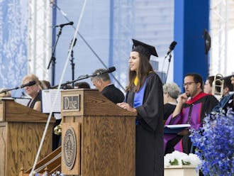Student speaker Leah Rosen addressed the graduates at commencement.&nbsp;