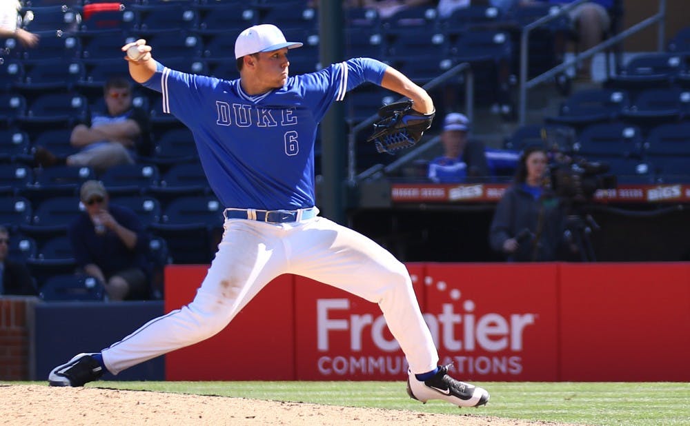 <p>Sophomore Jack Labosky tossed 1 1/3 scoreless innings of relief and knocked in four runs at the plate to lead Duke to an 8-7 victory at Liberty Tuesday.</p>