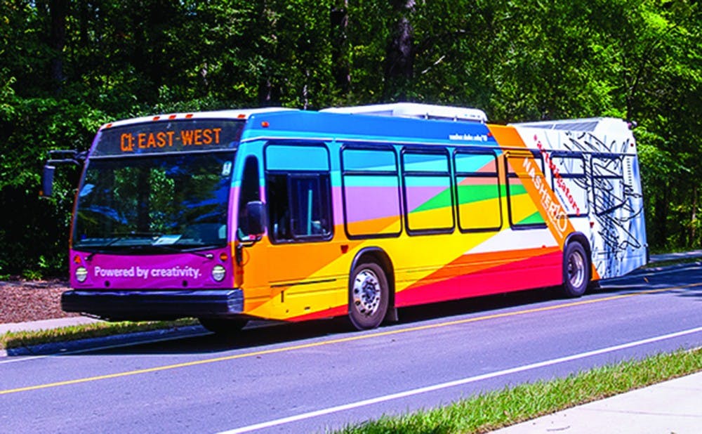 <p>A new art bus features the Artstigators logo. </p>