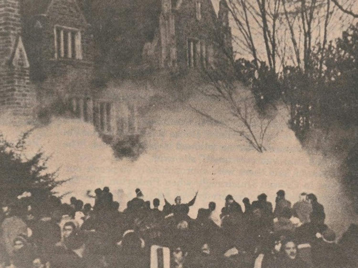 About 75 students organized by the Afro-American Society were met with tear gas after occupying the Allen Building for 10 hours on Feb. 13, 1969.