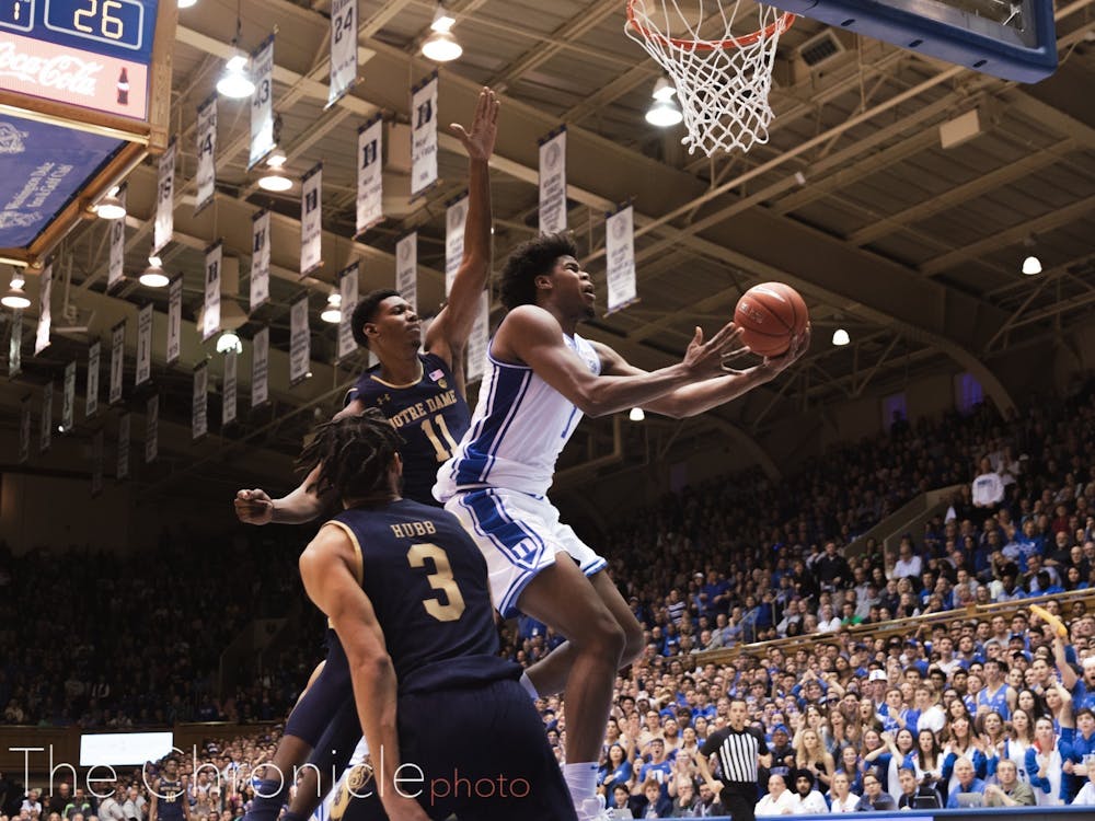 Duke struggled offensively in the first half against Wake Forest.
