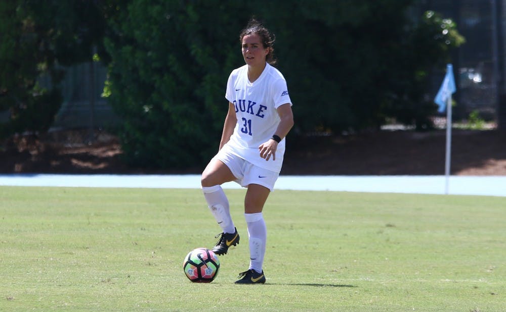 <p>Christina Gibbons and Duke's defense will look to limit opponents' scoring chances for the second weekend in a row.&nbsp;</p>