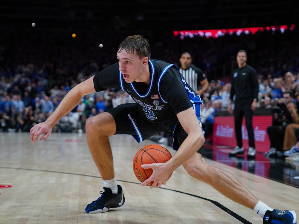 Cooper Flagg loses his footing on the final possession against Kentucky. 