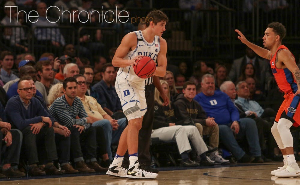 Grayson Allen had another cold shooting night Tuesday, scoring just six points, but he dished out a career-high eight assists.