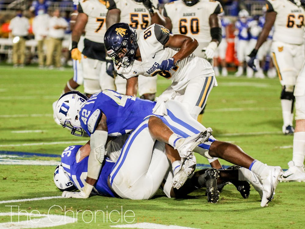 Shaka Heyward leads the Blue Devils with 32 total tackles.