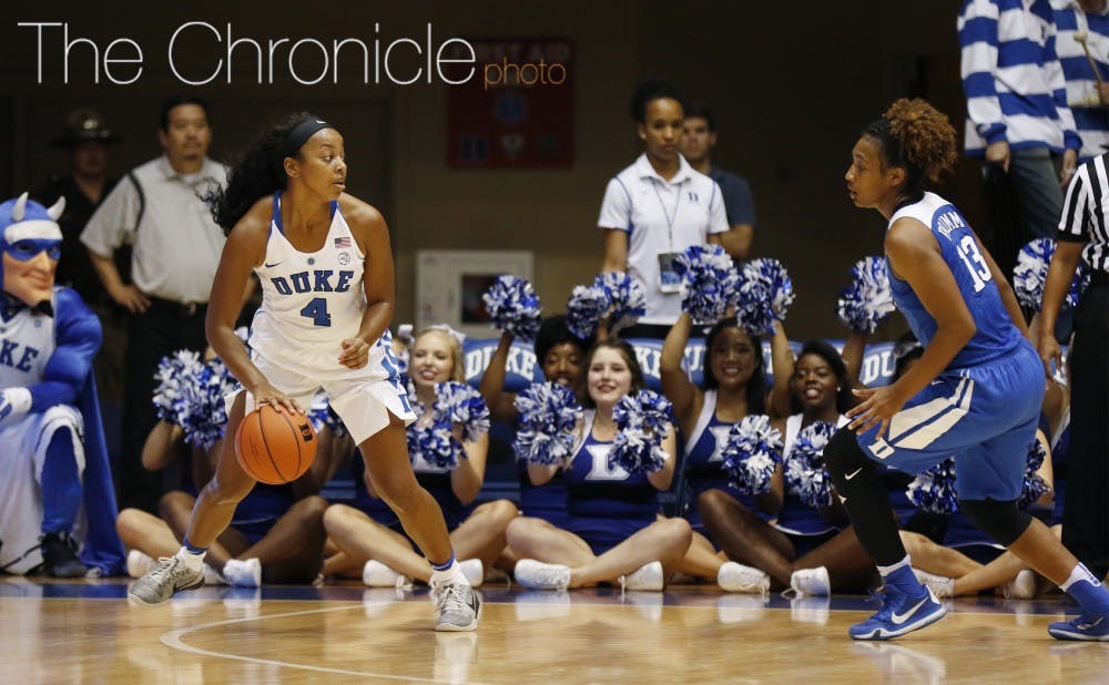 Maryland transfer Lexie Brown will play her first game for Duke against another opponent Sunday evening.