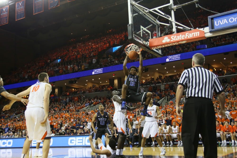 Justise Winslow led the Blue Devils with 15 points and 11 rebounds as No. 4 Duke knocked off No. 2 Virginia.