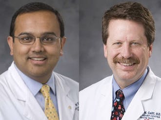 Dr. Manesh Patel, member of the DCRI and associate professor of medicine, and Dr. Robert Califf, founding director of the DCRI and current commissioner of the Food and Drug Administration, led a study about a blood thinner drug that&nbsp;has been called into question.&nbsp;