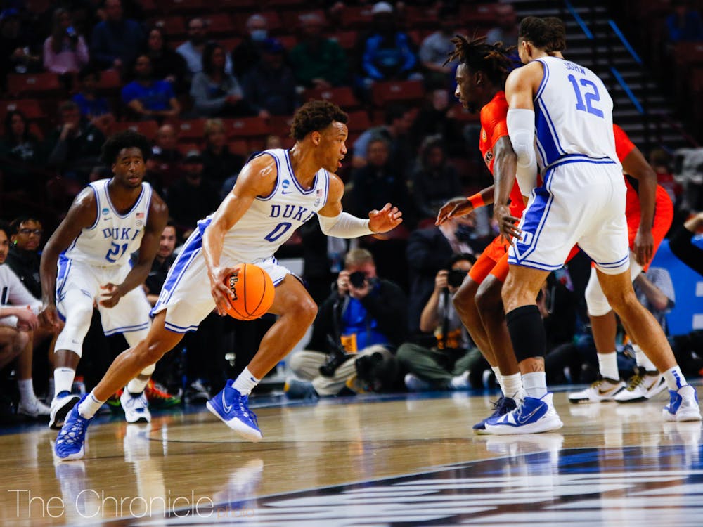 Wendell Moore Jr. hit three 3-pointers in the first NCAA tournament game of his career Friday.