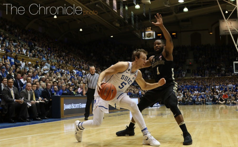 After lighting up Wake Forest for 30 second-half points in the teams' first matchup this year, Luke Kennard had another big afternoon.&nbsp;