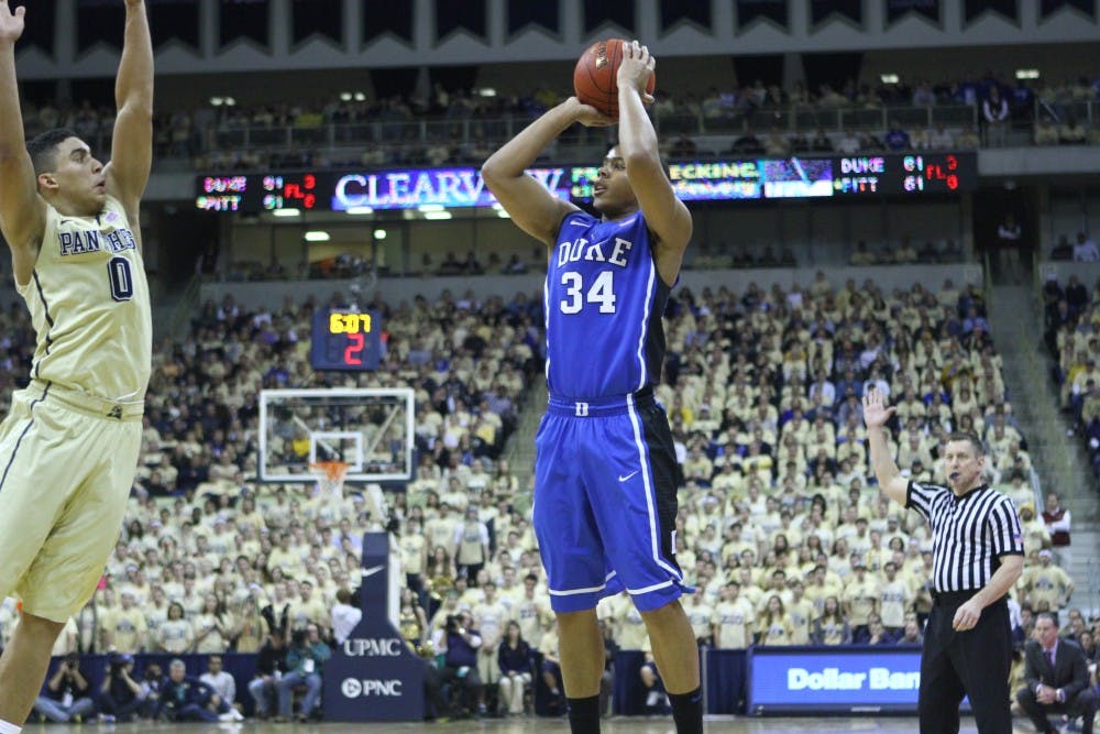 Graduate student Andre Dawkins hit six-of-seven three-point attempts—helping Duke to pull away from Pittsburgh in the final minutes of Monday night’s 80-65 victory.