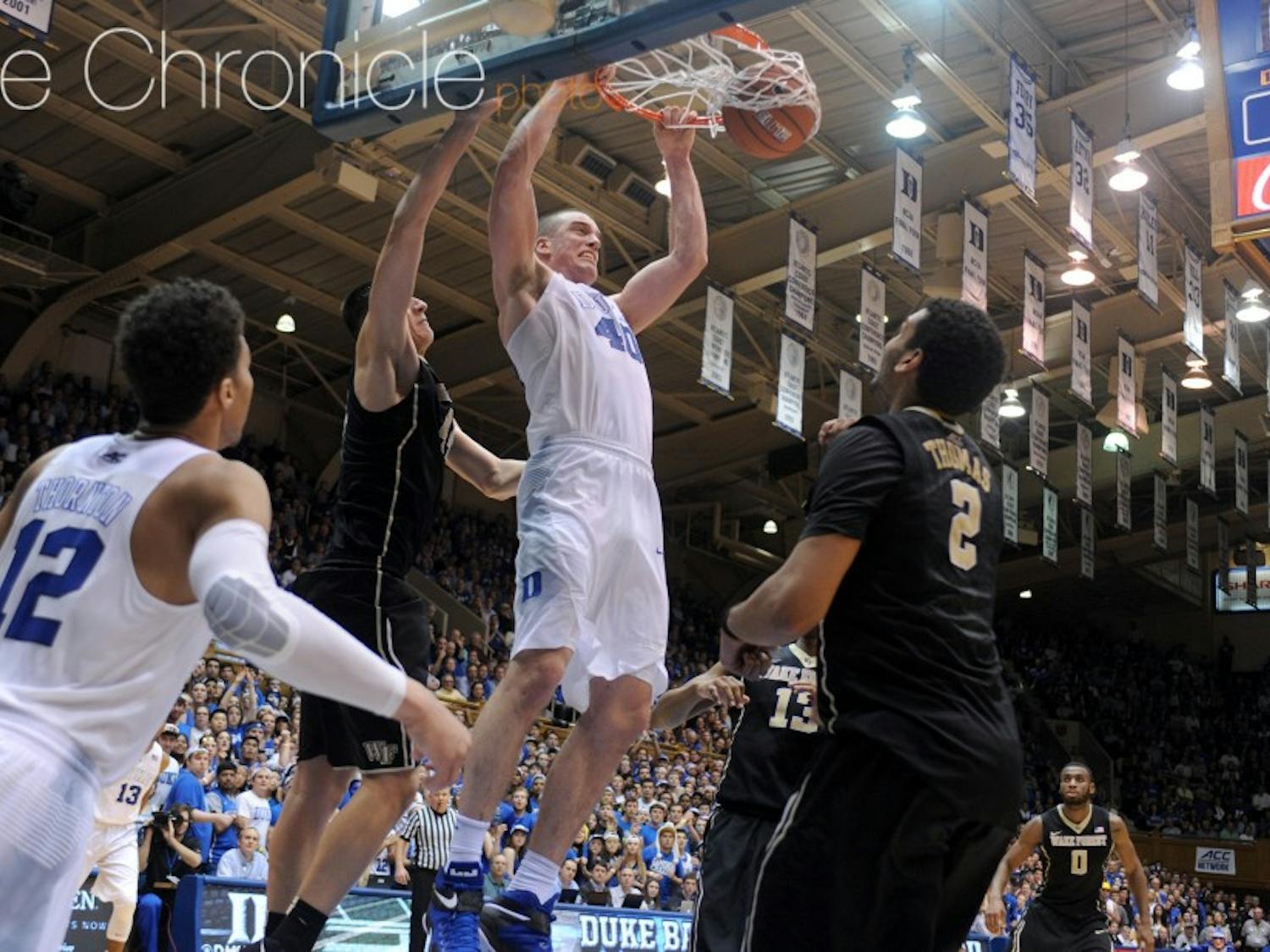 Center Marshall Plumlee’s Blue Devil career came to an end in the Sweet 16 last week, but he and his brothers provided several memorable moments in Cameron Indoor Stadium.