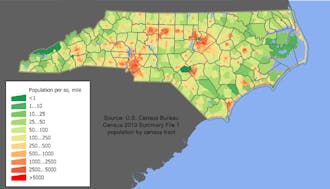 North Carolina’s total population increased by 611,000 from 2010 to 2016.