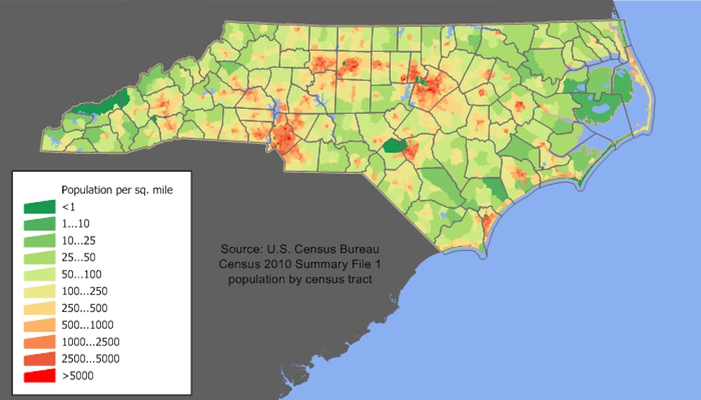 <p>North Carolina’s total population increased by 611,000 from 2010 to 2016.</p>