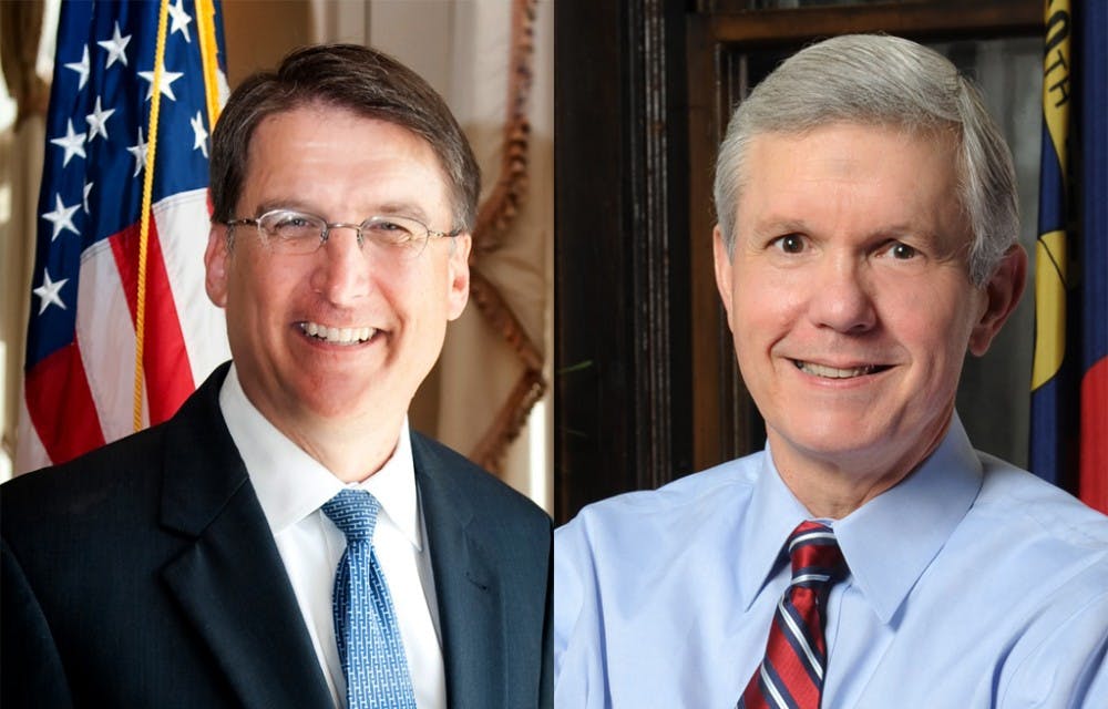 Republican Pat McCrory is expected to win the race for governor in North Carolina against Walter Dalton, a Democrat, in tomorrow's election.