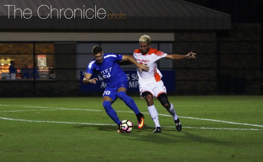 <p>Jared Golestani scored his second goal of the year Tuesday night to give the Blue Devils a 3-1 lead in the first half.</p>