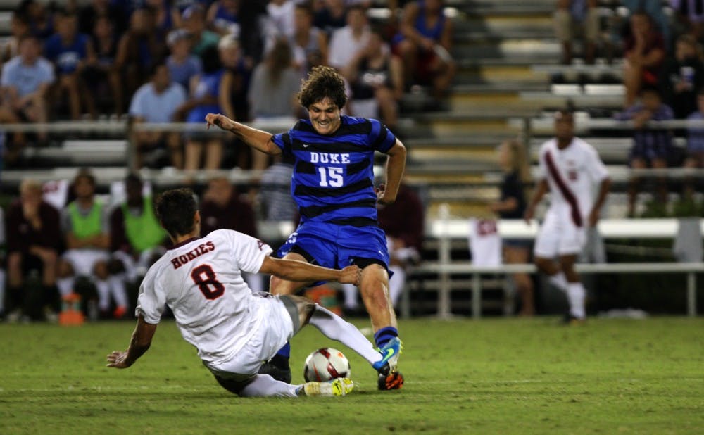 With two goals on the season, midfielder Zach Mathers is tied with Sean Davis for Duke’s team lead.