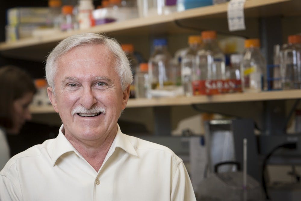 <p>Paul Modrich, James B. Duke professor of biochemistry and Howard Hughes Medical Institute investigator, became the second Duke faculty member to share the Nobel Prize Wednesday.</p>
