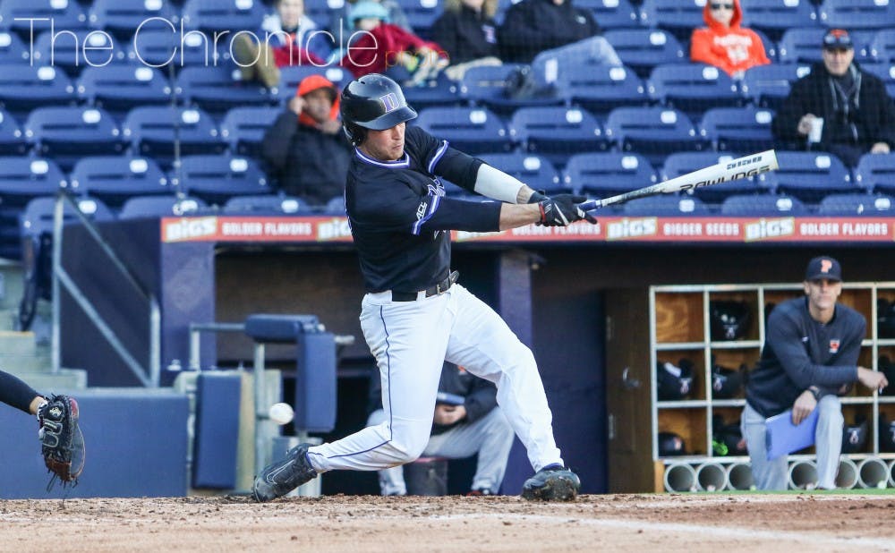 <p>Sophomore Jimmy Herron carries a nine-game hitting streak into conference play.&nbsp;</p>