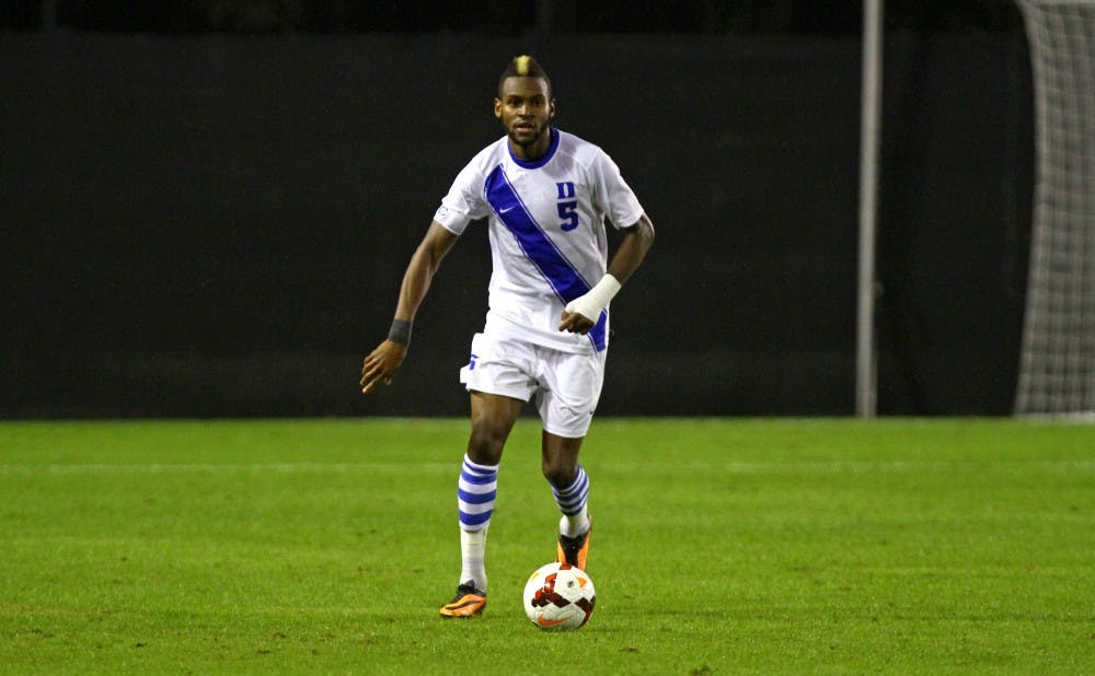 With senior Sebastien Ibeagha at center back, Duke kept Notre Dame from registering a shot on goal until the 55th minute Tuesday in South Bend, Ind.