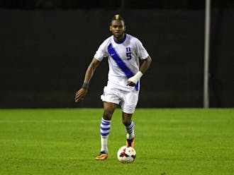 With senior Sebastien Ibeagha at center back, Duke kept Notre Dame from registering a shot on goal until the 55th minute Tuesday in South Bend, Ind.