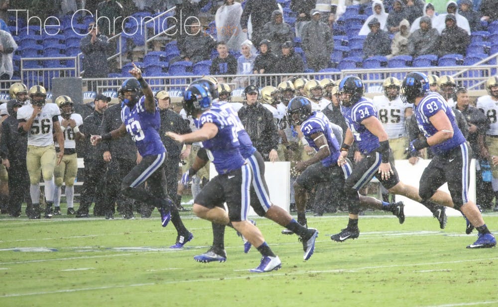 <p>The Blue Devil defense stopped Army on fourth down four times and held the Black Knights to one score Saturday afternoon.</p>