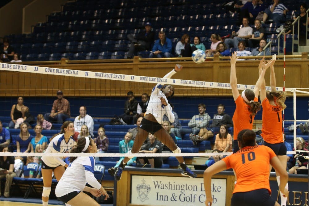 Duke overcame a slow first set to defeat Syracuse 3-1 Friday night at Cameron Indoor Stadium.