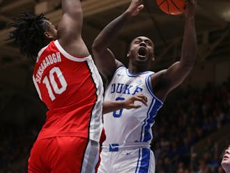 Dariq Whitehead goes up for the layup against Ohio State. 